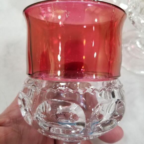 Indiana Glass Kings Crown Thumbprint water glass goblets vintage set of 4 - Picture 5 of 10